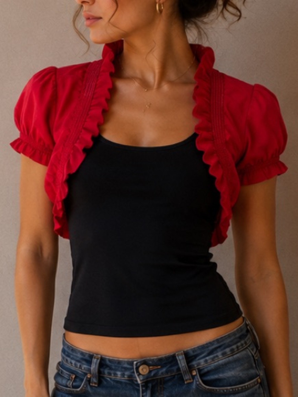 Y2K UK2LA Red Bolero